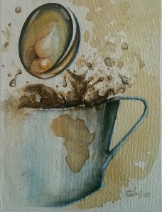 Watercolour, coffee on paper 28x32 cm 2015 3rd The Coffee ArtProject www.coffeeartproject.com